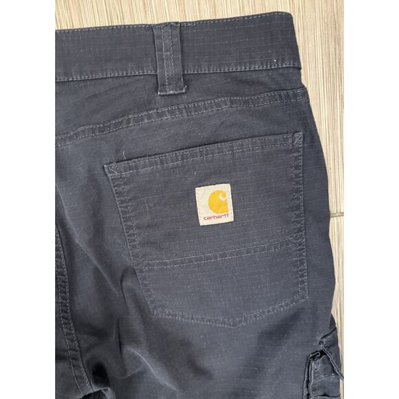 Carhartt Men’s Navy Blue Force Relaxed Fit Ripstop Cargo Work Pant Size 34x30 - Picture 7 of 9